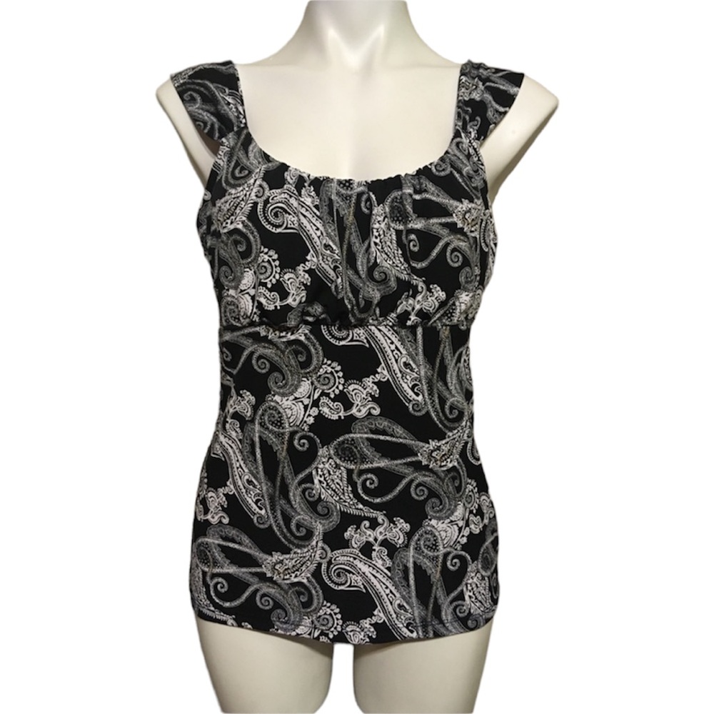 White house black market paisley/floral blouse